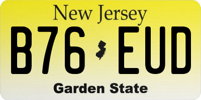 NJ license plate B76EUD