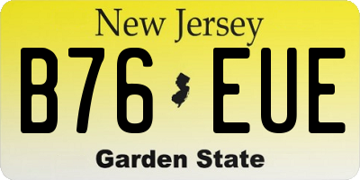 NJ license plate B76EUE