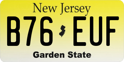 NJ license plate B76EUF
