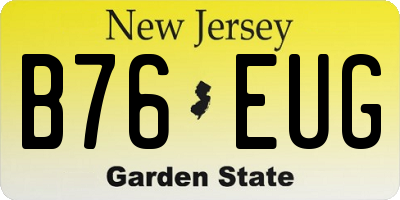 NJ license plate B76EUG