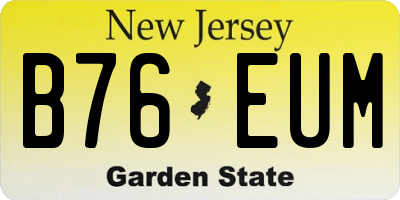 NJ license plate B76EUM
