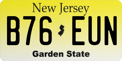 NJ license plate B76EUN