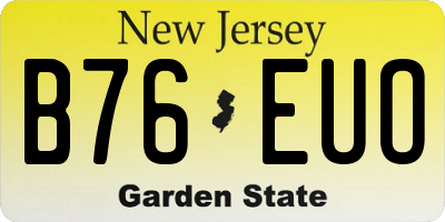 NJ license plate B76EUO