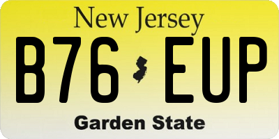 NJ license plate B76EUP
