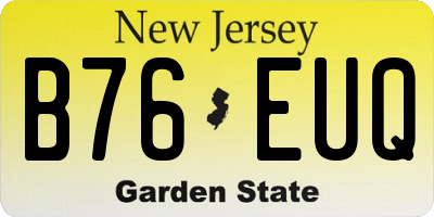 NJ license plate B76EUQ