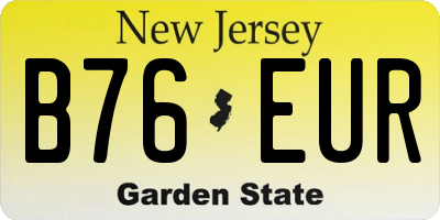 NJ license plate B76EUR