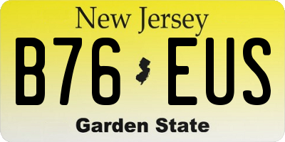 NJ license plate B76EUS