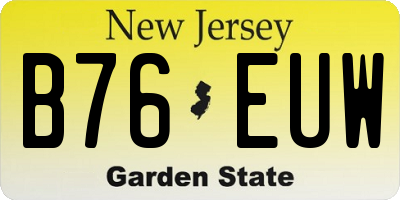 NJ license plate B76EUW