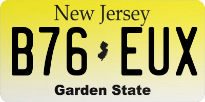 NJ license plate B76EUX
