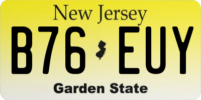 NJ license plate B76EUY