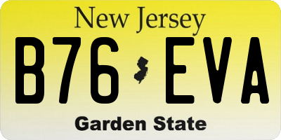 NJ license plate B76EVA