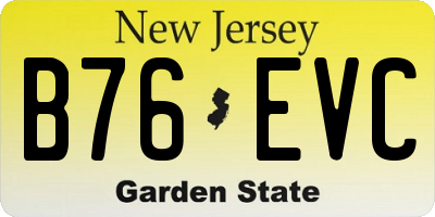 NJ license plate B76EVC