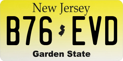 NJ license plate B76EVD