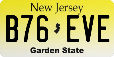 NJ license plate B76EVE
