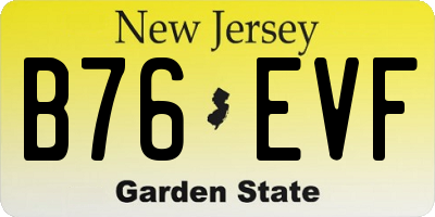 NJ license plate B76EVF