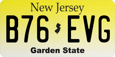 NJ license plate B76EVG