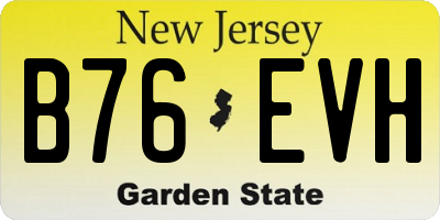 NJ license plate B76EVH