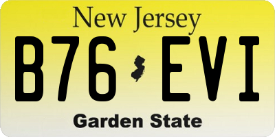 NJ license plate B76EVI