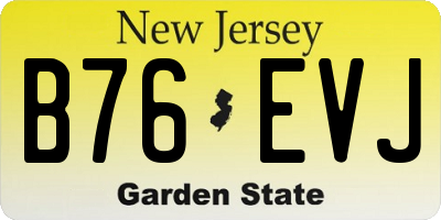 NJ license plate B76EVJ