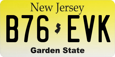 NJ license plate B76EVK