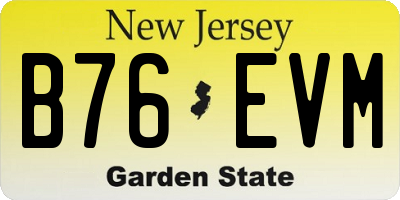 NJ license plate B76EVM