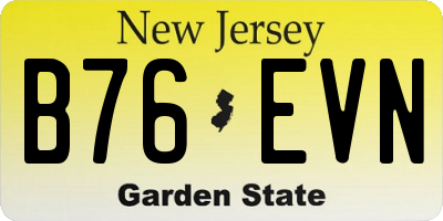NJ license plate B76EVN