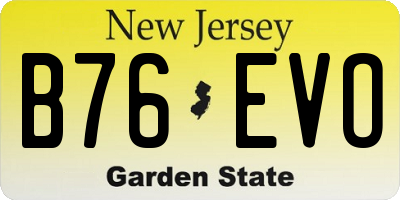 NJ license plate B76EVO