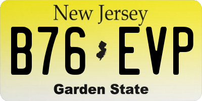 NJ license plate B76EVP