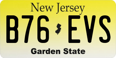 NJ license plate B76EVS