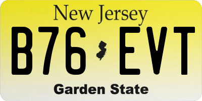 NJ license plate B76EVT