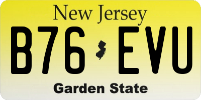 NJ license plate B76EVU