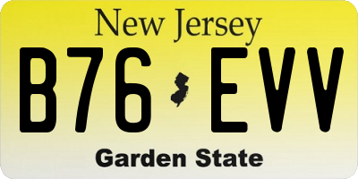 NJ license plate B76EVV