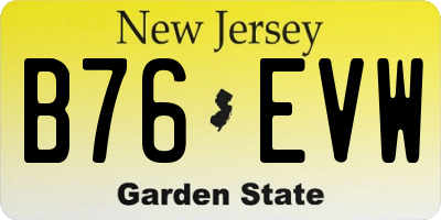 NJ license plate B76EVW