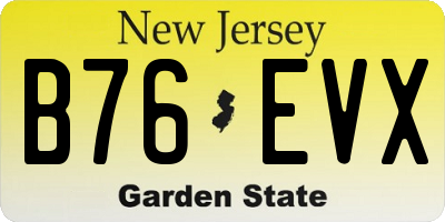 NJ license plate B76EVX