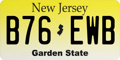 NJ license plate B76EWB
