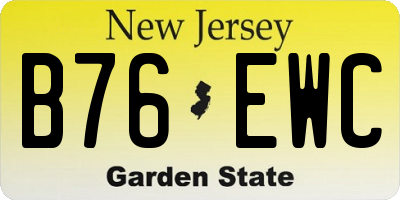 NJ license plate B76EWC