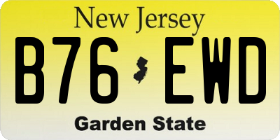 NJ license plate B76EWD