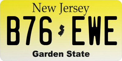 NJ license plate B76EWE