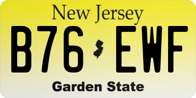 NJ license plate B76EWF