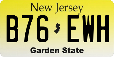 NJ license plate B76EWH