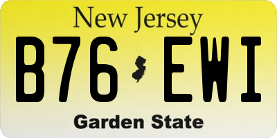 NJ license plate B76EWI