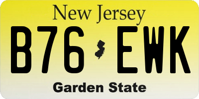 NJ license plate B76EWK