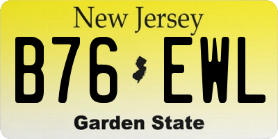 NJ license plate B76EWL