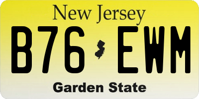 NJ license plate B76EWM