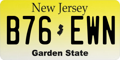 NJ license plate B76EWN