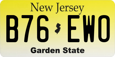NJ license plate B76EWO