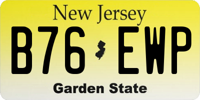 NJ license plate B76EWP