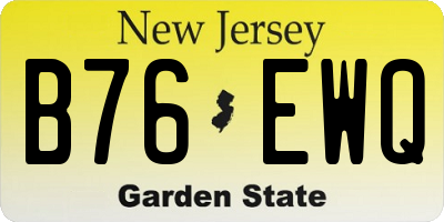 NJ license plate B76EWQ
