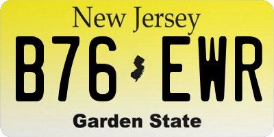 NJ license plate B76EWR