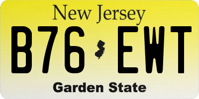 NJ license plate B76EWT